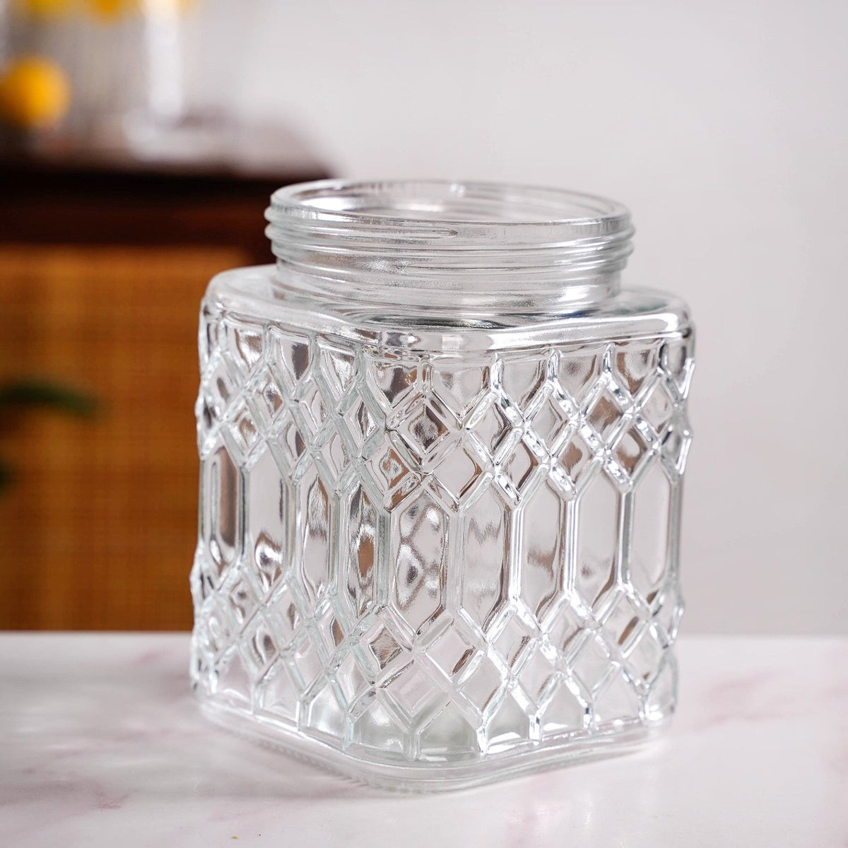 Embossed Kitchen Storage Container With Lids Set Of 4 1300ml Nestasia