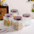 Embossed Kitchen Storage Container With Lids Set Of 4 1300ml Nestasia