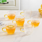 Embossed Leaf Tea Cup Set Of 6 110ml Nestasia