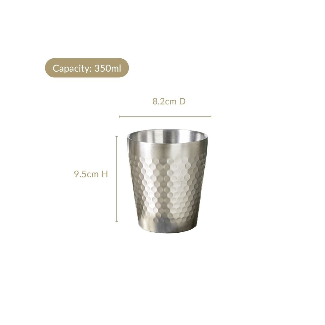 Embossed Stainless Steel Double Wall Matte Tumbler 350ml Nestasia