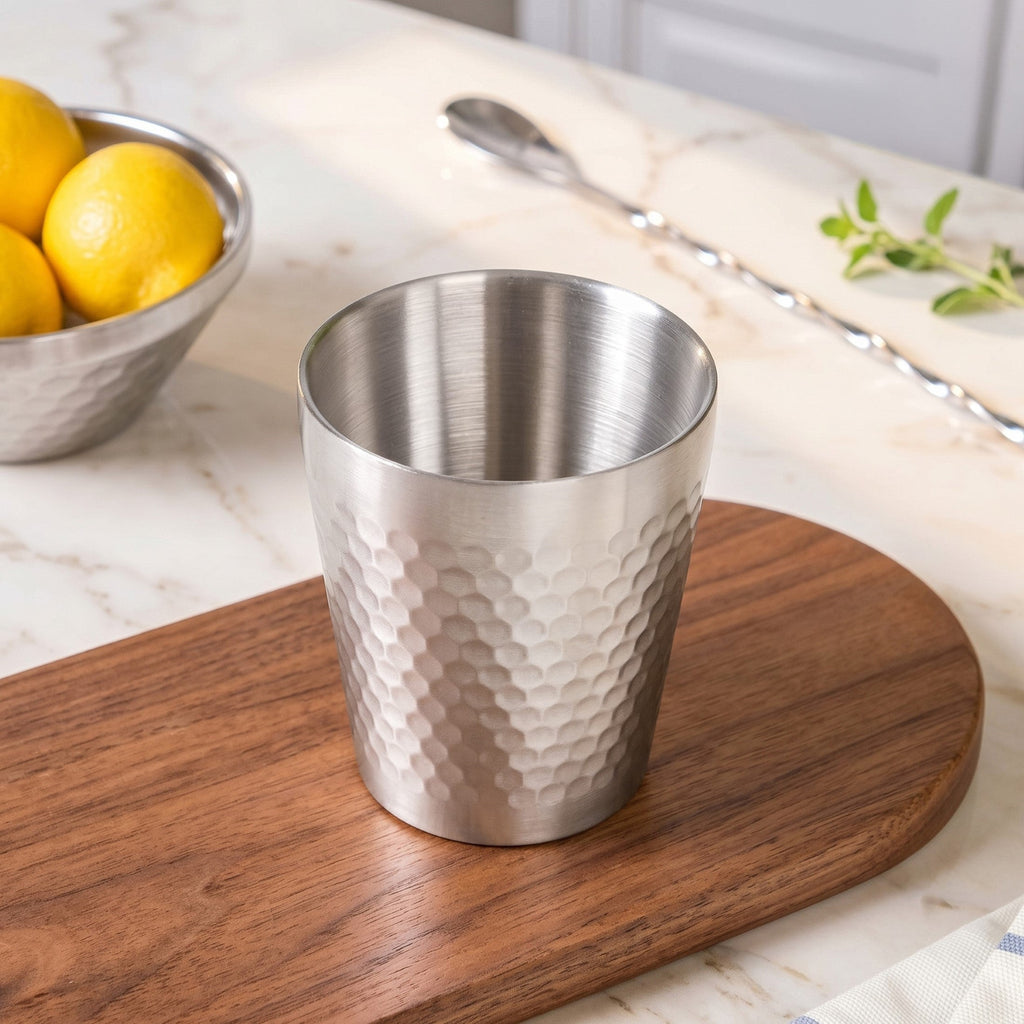 Embossed Stainless Steel Double Wall Matte Tumbler 350ml Nestasia