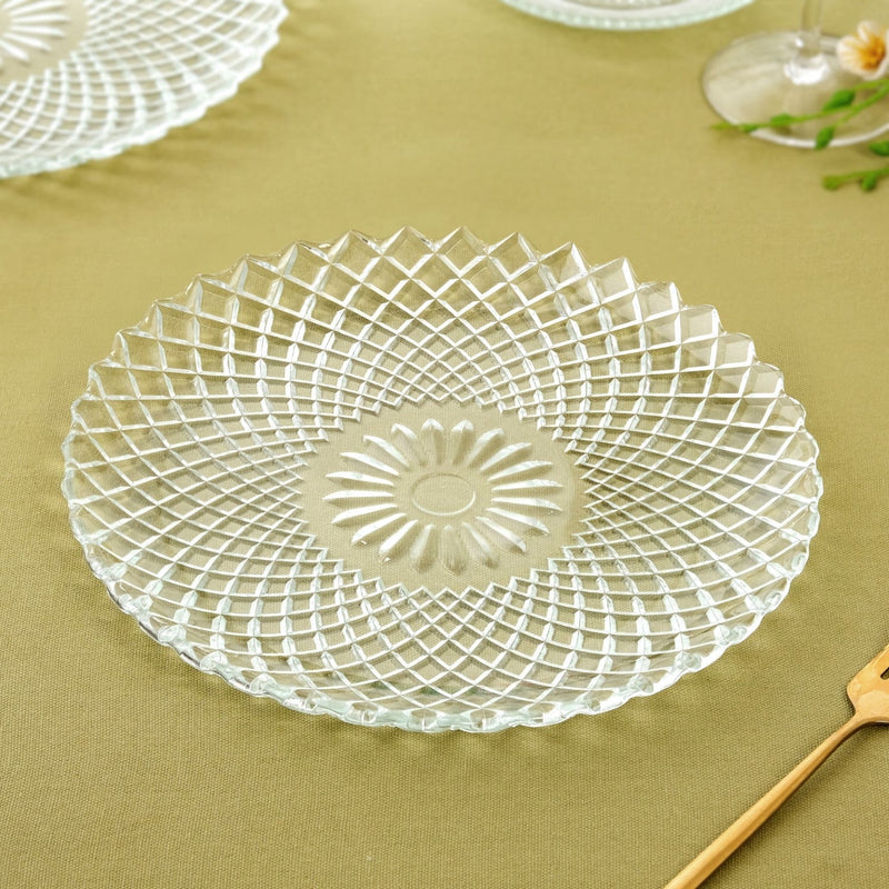 Embossed Glass Plate Set Of 6 Nestasia