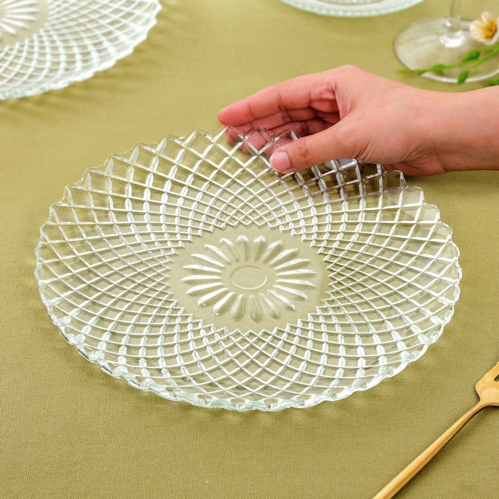 Embossed Glass Plate Set Of 6 Nestasia