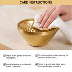 Double Wall Stainless Steel Embossed Snack Bowl Gold 330ml Nestasia