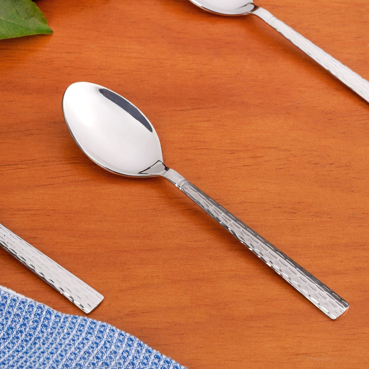 Embossed Stainless Steel Table Spoon And Fork Set Of 12 Nestasia