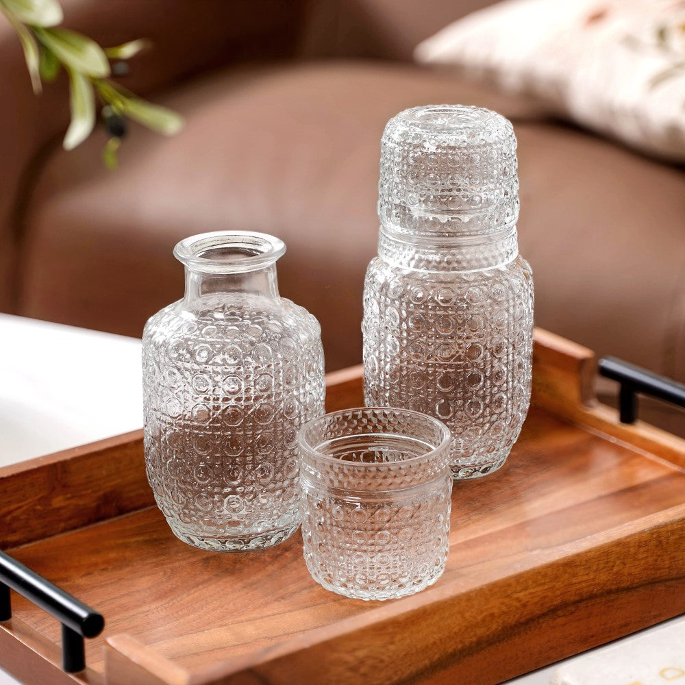 Embossed Bedside Carafe Set Of 2 Nestasia