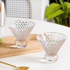 Embossed Crystal Ball Cocktail Glass Set Of 6 180ml Nestasia