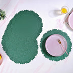 Embossed Green Round Placemat Set Of 6 Nestasia