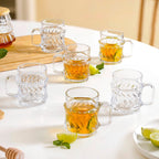 Embossed Tea Cup Set Of 6 165ml Nestasia