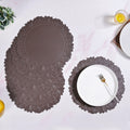 Embossed Brown Round Placemat Set Of 6 Nestasia