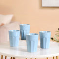Retro Fluted Small Tumbler Set Of 4 Baby Blue 200ml Nestasia