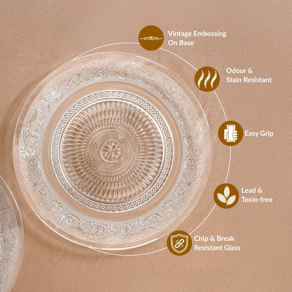 Embossed Dinner Plate Set Of 6 25cm Nestasia