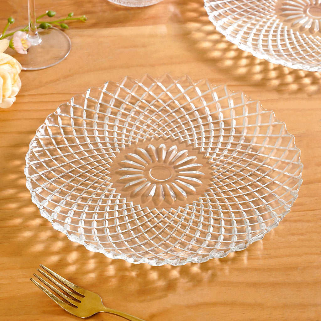 Embossed Glass Plate Set Of 6 Nestasia