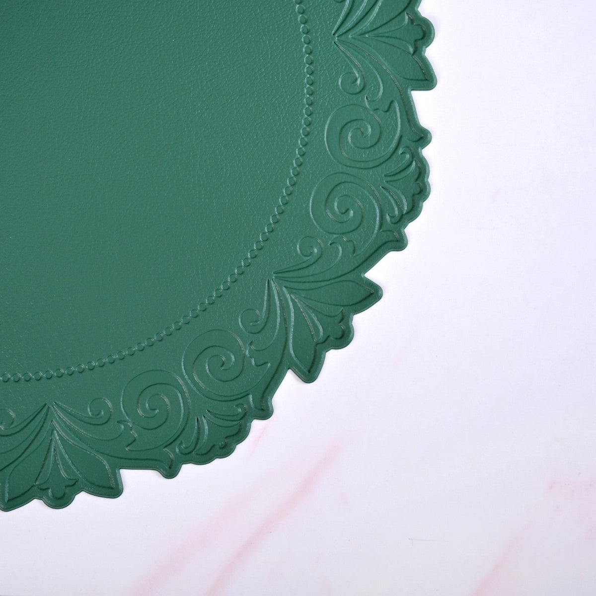 Embossed Green Round Placemat Set Of 6 Nestasia