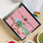 Embroidered Aqua Rakhi And Lumba Gift Set Nestasia
