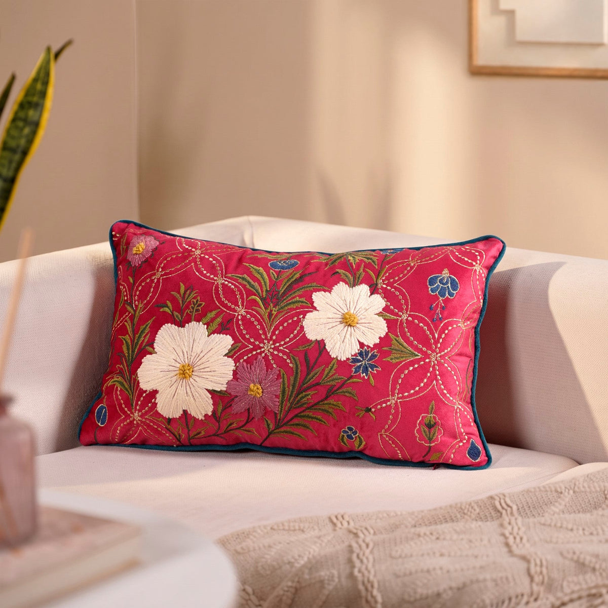 Embroidered Eden Cushion Cover 50x30cm Nestasia
