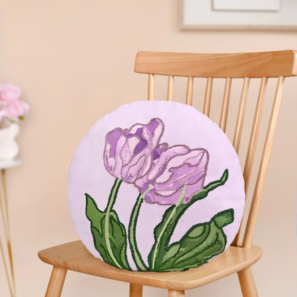 Embroidered Lilac Petal Cushion Cover 40cm Nestasia