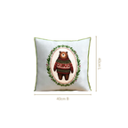Tufted Embroidery Bear Cotton Cushion Cover 40x40cm Nestasia