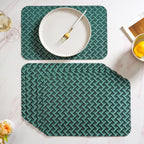 Emerald Green Basket Pattern Tablemat Set Of 6 Nestasia