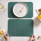 Emerald Green Basket Pattern Tablemat Set Of 6 Nestasia