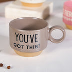 Inspirational Quotes Stackable Tea Cup Set Of 4 215ml Nestasia