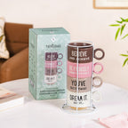 Inspirational Quotes Stackable Tea Cup Set Of 4 215ml Nestasia