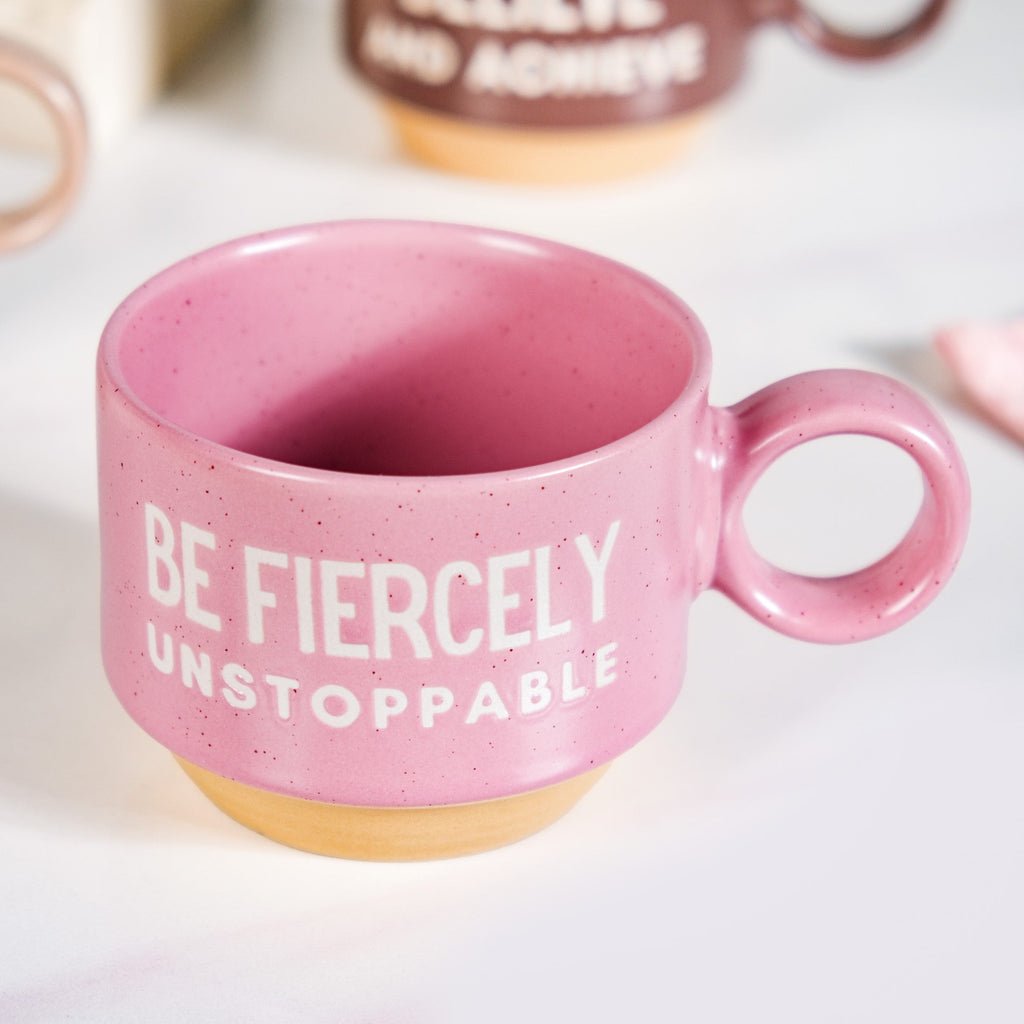 Inspirational Quotes Stackable Tea Cup Set Of 4 215ml Nestasia