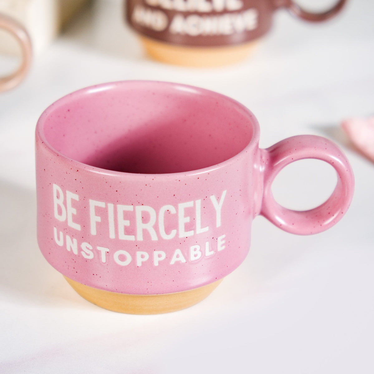 Inspirational Quotes Stackable Tea Cup Set Of 4 215ml Nestasia