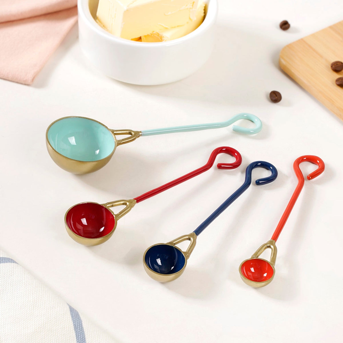 Enamel Colour Pop Measuring Spoon Set Of 4 Nestasia
