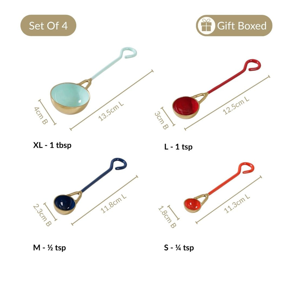 Enamel Colour Pop Measuring Spoon Set Of 4 Nestasia