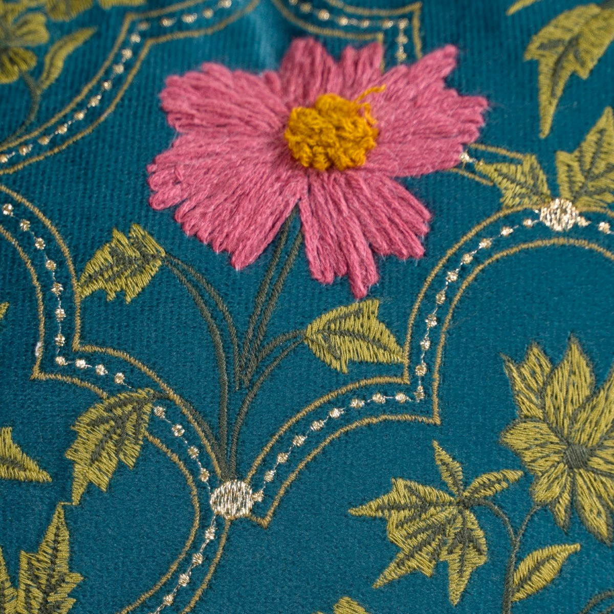 Enchanted Blooms Embroidered Cushion Cover 50x30cm Nestasia