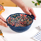 Mandala Melange Ceramic Serving Bowl Blue 1500ml Nestasia