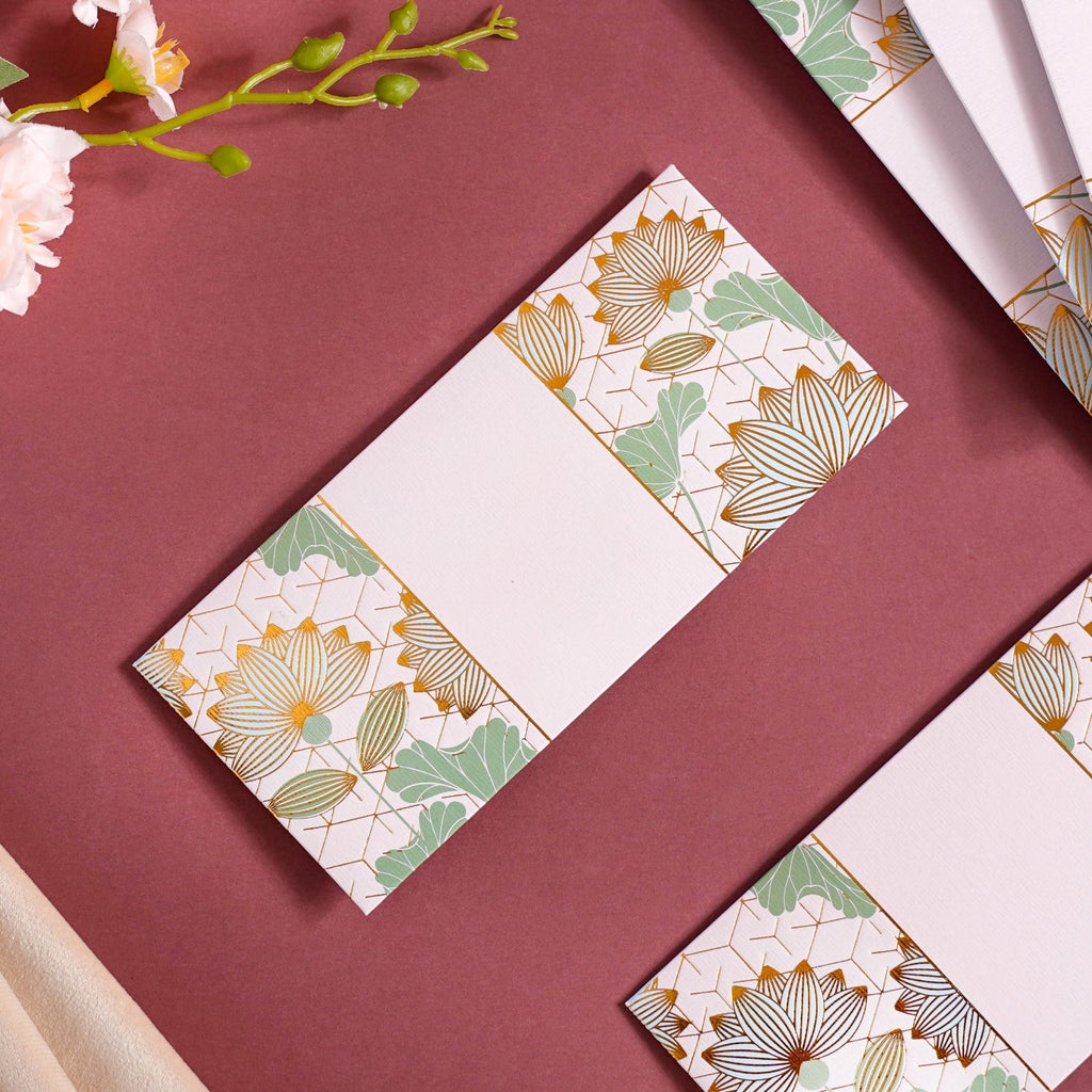 Set Of 12 Blue Lotus Money Gifting Envelope Nestasia