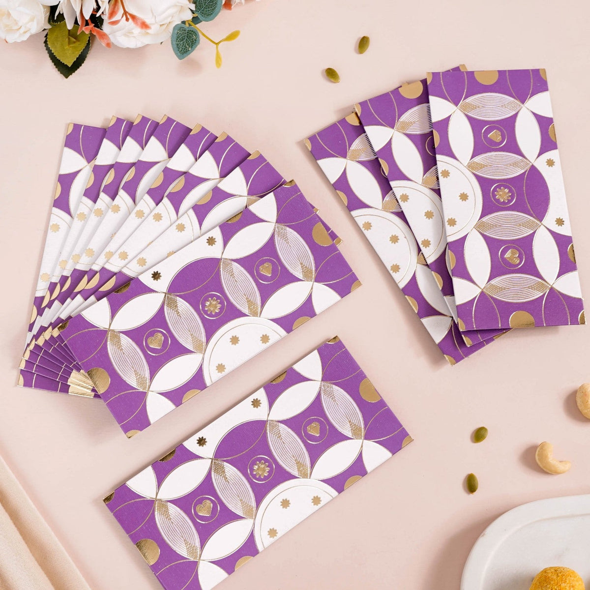 Set Of 12 Luxury Gifting Envelope For Weddings And Birthdays Purple Nestasia
