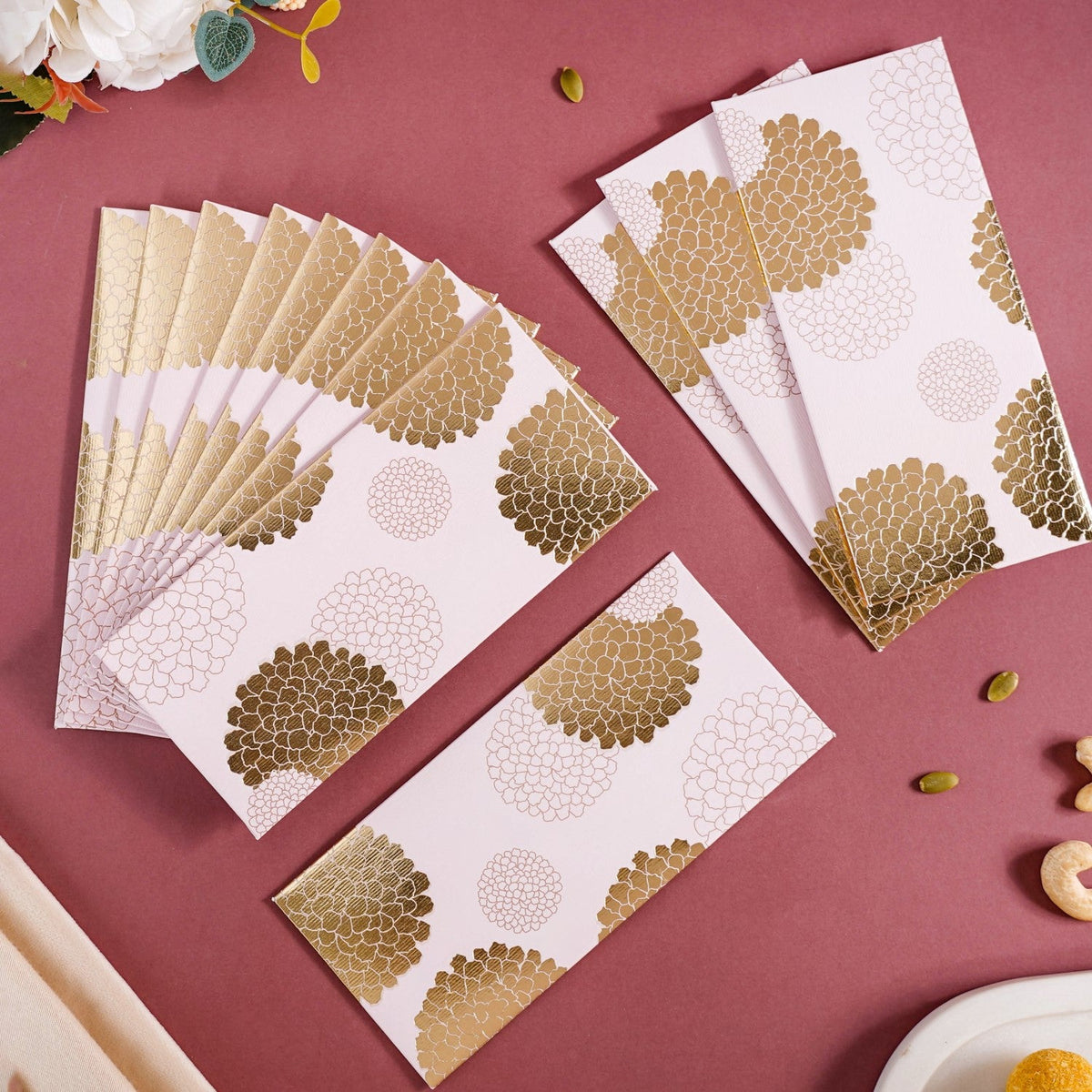 Set Of 12 Marigold Fancy Money Envelope Nestasia
