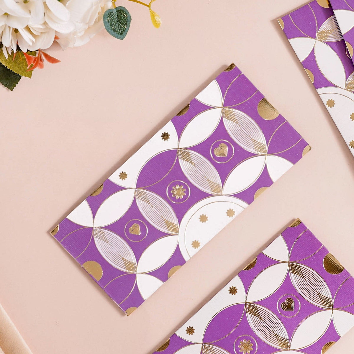 Set Of 12 Luxury Gifting Envelope For Weddings And Birthdays Purple Nestasia