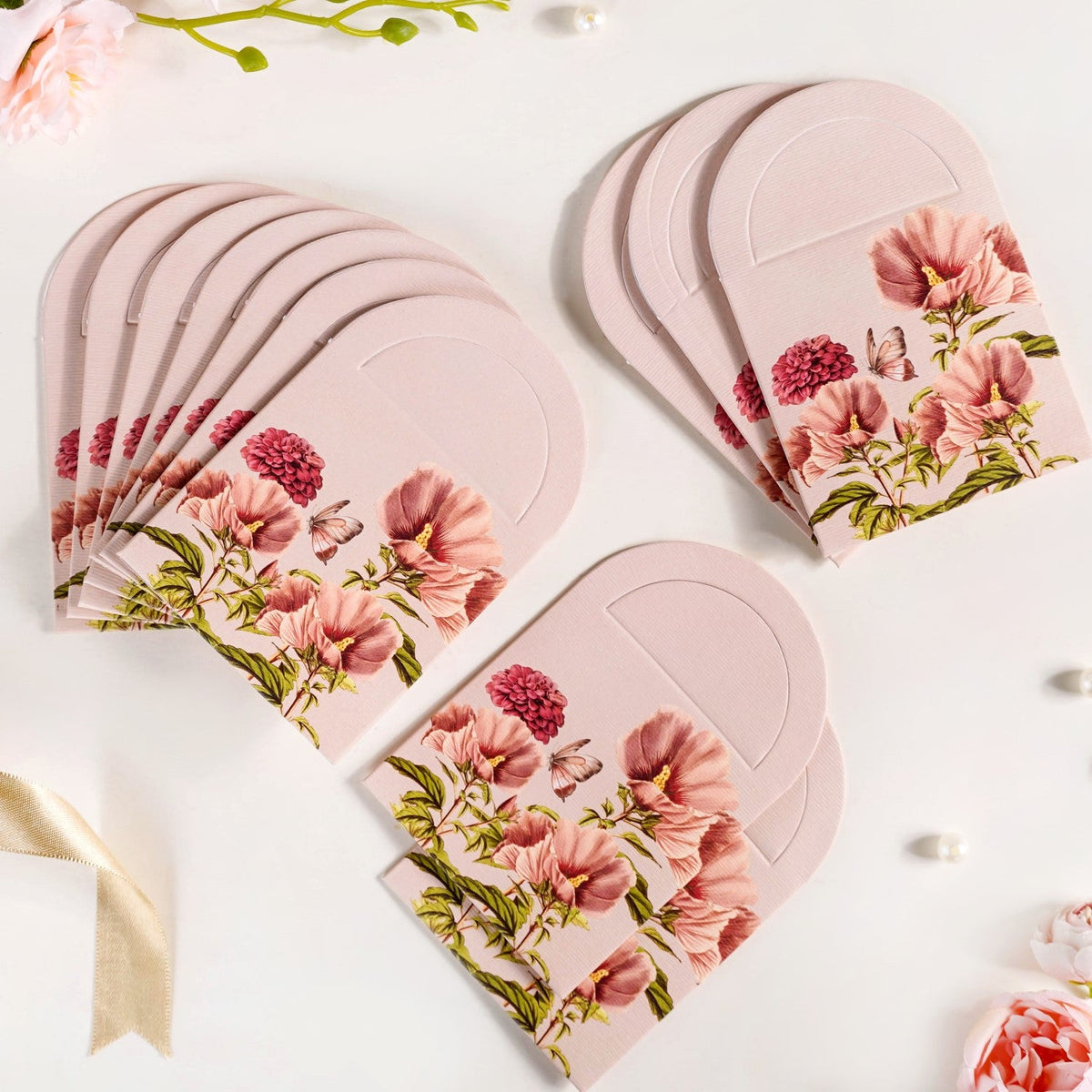 Pink Dahlia Money Gifting Envelope Set Of 12 Nestasia