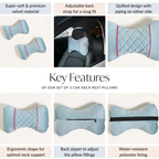 Ergonomic Velvet Car Neck Pillows Set Of 2 Nestasia