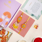 Ethereal Yellow Pearl Rakhi Lumba Gift Set Nestasia