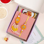 Ethereal Yellow Pearl Rakhi Lumba Gift Set Nestasia
