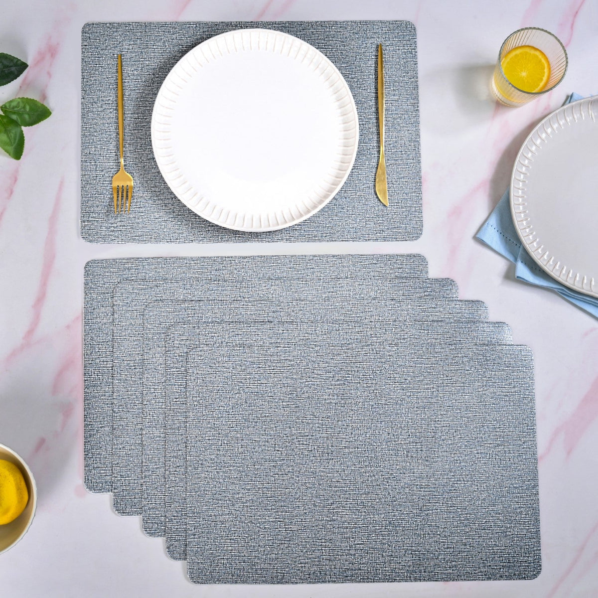 Evening Blue Dinner Placemat Set Of 6 Nestasia