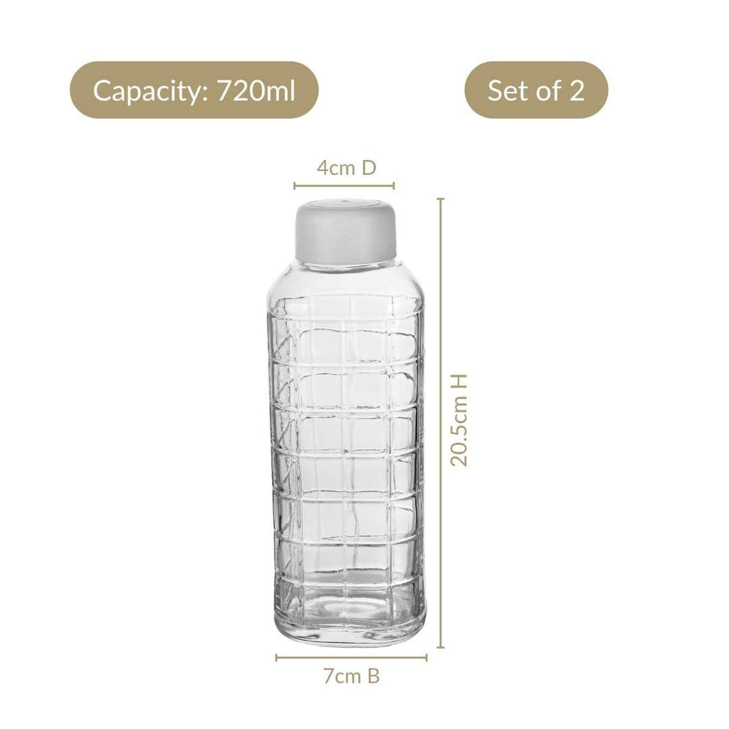 Everyday Transparent Glass Bottle Set Of 2 720ml Nestasia