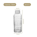 Everyday Transparent Glass Bottle Set Of 2 720ml Nestasia