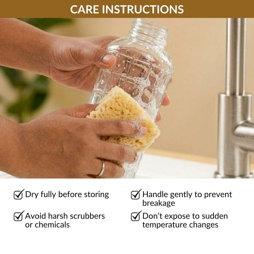 Everyday Transparent Glass Bottle Set Of 2 980ml Nestasia