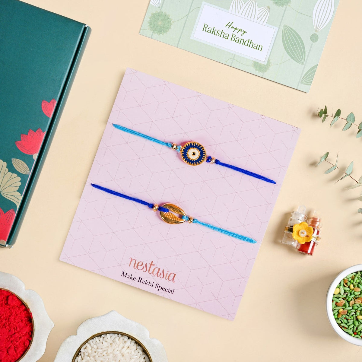 Evil Eye Protection Rakhi Gift Set Nestasia