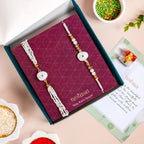 Evil Eye Protection White Rakhi Bracelet Gift Set Nestasia
