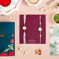 Evil Eye Protection White Rakhi Bracelet Gift Set Nestasia