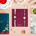 Evil Eye Protection White Rakhi Bracelet Gift Set Nestasia