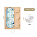 Evil Eye Serving Platter With Ceramic Bowls Set Of 4 Nestasia