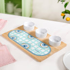 Evil Eye Serving Platter With Ceramic Bowls Set Of 4 Nestasia